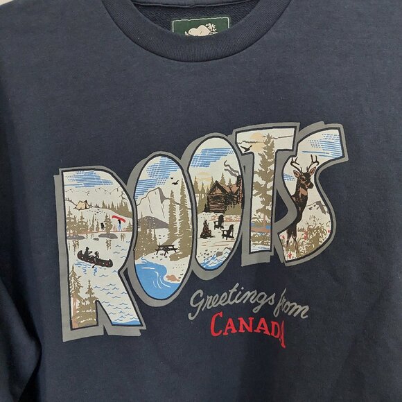 Roots "Greetings From Canada" crewneck sweatshirt, Unisex M - Picture 2 of 8